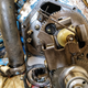 I failed to take a picture after the governor mechanism and oil-pump/idler gear were removed, but just that irritating cam gear to go.